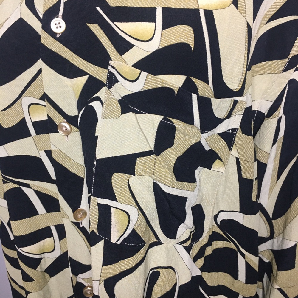 XACUS Collezioni Women’s Patterned Button Down Shirt, Large - Picture 3 of 11